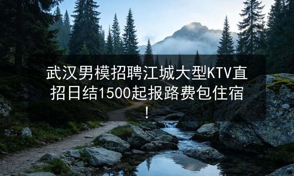 武汉男模招聘江城大型KTV直招日结1500起报路费包住宿!