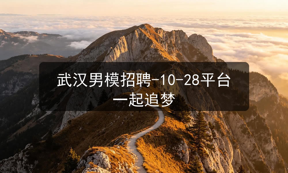 武汉男模招聘-10-28平台一起追梦职位封面