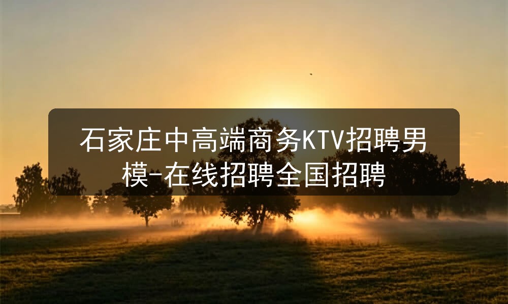 石家庄高端ktv招聘男模
