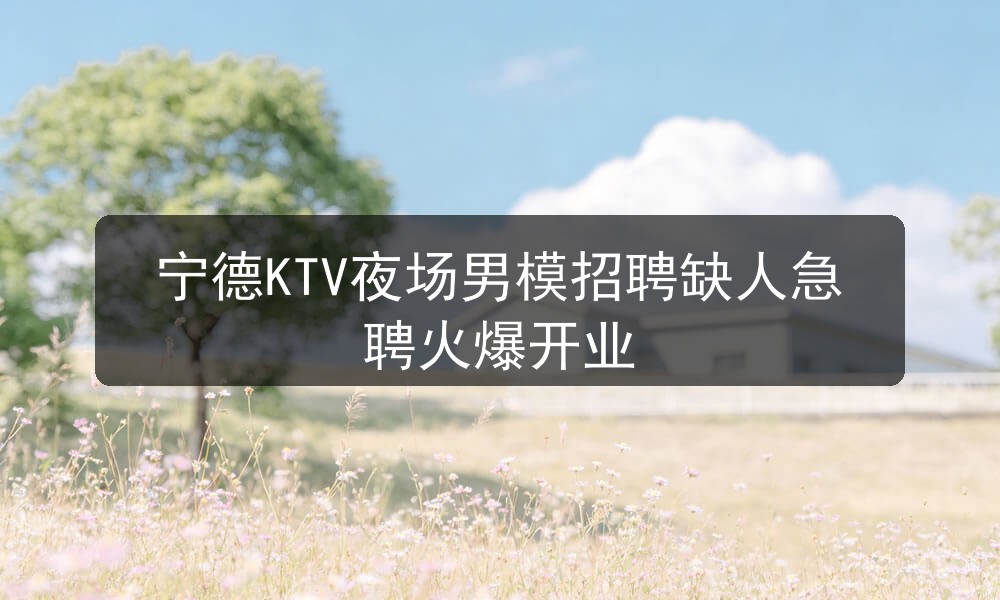 宁德ktv哪里招聘男模