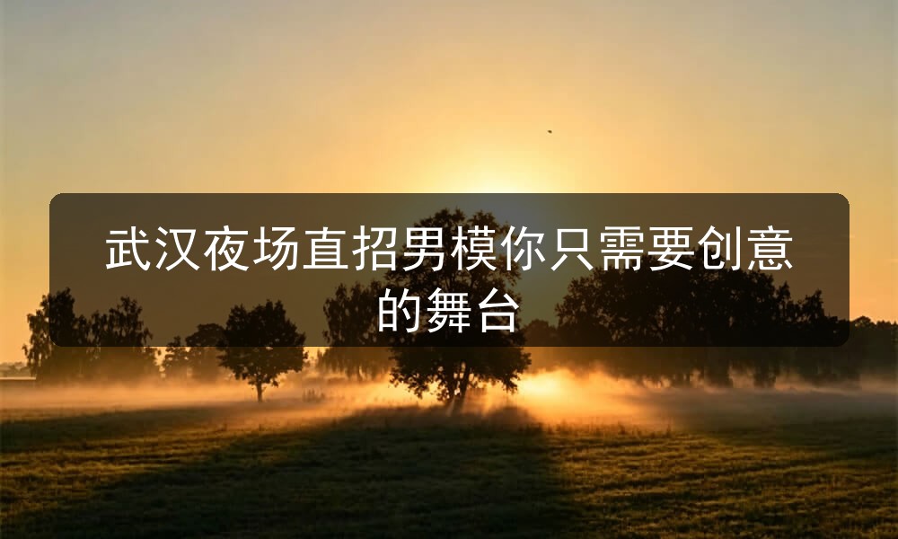 武汉夜场哪里招聘男模